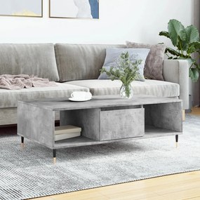 Tavolino Salotto Grigio Cemento 104x60x35 Cm Legno Multistrato /