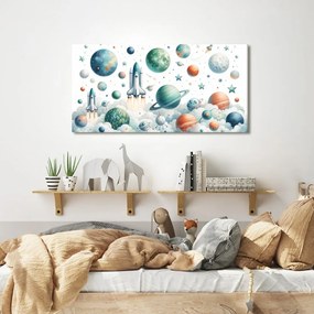 Quadro su tela – Lancio di razzi nello spazio