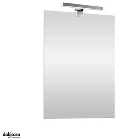 Specchio Rettangolare "Luce" Da 70x105 Filo Lucido Installazione Reversibile Con Lampada Led