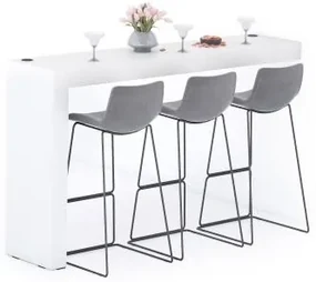 Penisola Evolution 180x40, Bianco Frassino con Caricatore Wireless