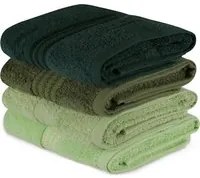 Set 4 asciugamani bagno Rainbow cotone verde