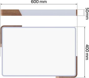 Plafoniera LED Rettangolare 30W CCT 60x40cm Legno/Bianco
