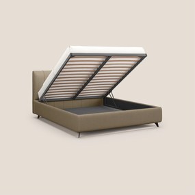 Bogart letto imbottito contenitore completamente sfoderabile in microfibra smacchiabile T11 tortora