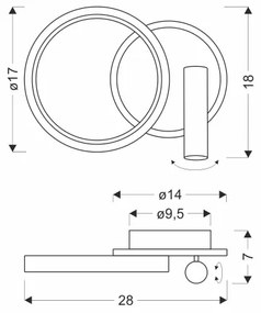 Faretto da parete a LED MONET LED/16W/230V nero