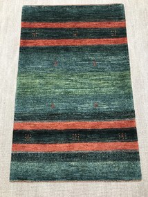 Loribaft Tappeto 80 x 130 Verde (Iran) Annodato A Mano