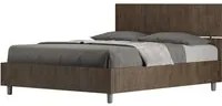 Letto matrimoniale francese con rete 140x190 testata dritta noce Demas