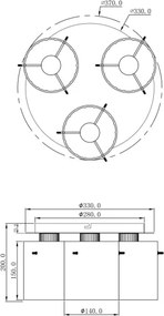 Globo 15904-3D - Plafoniera TULIVAR 3xE27/40W/230V diametro 37 cm grigio