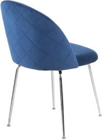 Sedia da pranzo in velluto Ottanio con gambe in metallo Cromo - PARIS 2 sedie