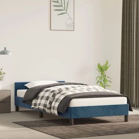 Giroletto Senza Materasso Blu Scuro 90x190 Cm İn Velluto /