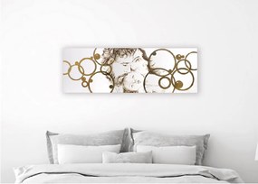 I DETTAGLI - capezzale elegante Sacra Famiglia in legno con dettagli in foglia oro mis. 150 x 50