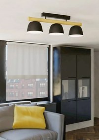 Plafoniera Sherburn Ø 20 cm nero IP20, 3XE27