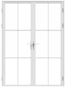 Blocco porta reversibile a due battenti 2 x H204 x L73 cm in Alluminio e Vetro temperato Bianco - SEROTO