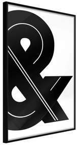 Poster  Ampersand (Black and White)  Cornice Quadri Cornice nera, Larghezza x Altezza Home decor 20x30