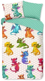 Set copripiumino e federa da bambini in cotone per letto singolo ed esteso 140x220 cm Dragons – Good Morning