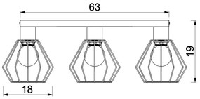 Faretto LETI 3xE27/15W/230V nero