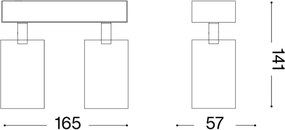 Ideal Lux - Applique a spot da parete LED DYNAMITE 2xGU10/7W/230V CRI 90 bianco
