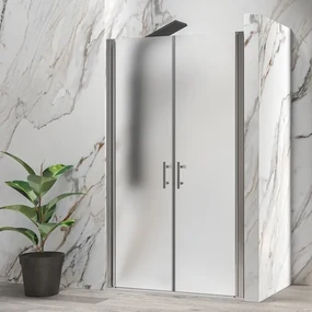 Kamalu - Porta doccia saloon 105 cm vetro opaco altezza 200h | KSAL2800AI