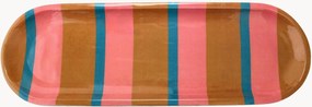 Piatto da portata con base in legno di mango Stripey