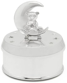 Carillon in metallo ø 7x8 cm Bear and Moon - Zilverstad