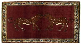 Gabbeh Tappeto 200x110 Rosso (Iran) Annodato A Mano