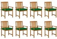 Sedie da Giardino con Cuscini 8 pz in Legno Massello di Acacia cod mxl 25783