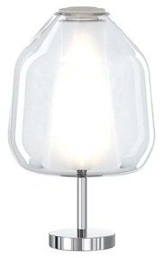 Lampada Contemporanea Double Skin Beta Metallo Cromo Vetro Trasp. 1 Luce E27