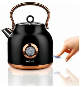 Bollitore Elettrico con Teiera Haeger EK-22B.024A Nero Acciaio inossidabile 2200 W 1,7 L