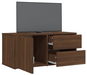 Mobile porta tv rovere marrone 80x34x36 cm in legno multistrato