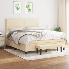 Giroletto A Molle Con Materasso Crema 160x200 Cm İn Tessuto /
