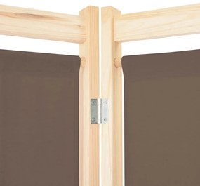 Divisorio a 5 pannelli marrone 200x170x4 cm in tessuto