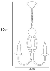 Lampadario a sospensione con catena ARTHUR 3xE14/40W/230V