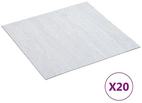Listoni Per Pavimenti Autoadesivi 20 Pz İn Pvc 1,86 M² Bianchi /