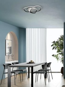 Plafoniera LED Rachel Ø 60 cm nero IP20 cct da bianco caldo a bianco freddo con regolazione di temperatura, 3300 lumen NOVECENTO