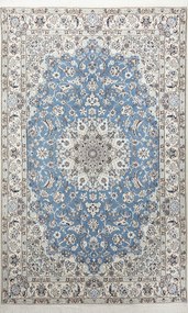 Nain Tappeto persiano 150x240 Blu (Iran) Annodato A Mano