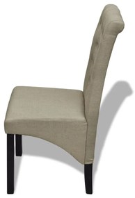 Sedie da pranzo 2 pz beige in tessuto