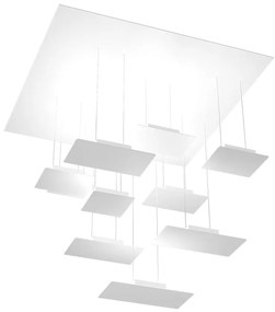 Sospensione Moderna Pixel Metallo Bianco 10 Luci Gx53