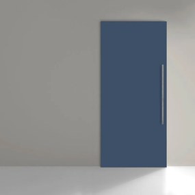 Porta scorrevole reversibile Stoccolma con maniglione in legno blu, L 99 x H 221 cm, con binario invisibile