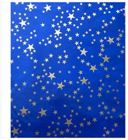 Tovaglia plastificata natalizia blu con stelle