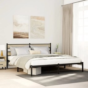 Giroletto Senza Materaso İn Metallo Rovere Sonoma 193x203 Cm /