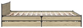 Giroletto cassetti rovere sonoma 135x190 cm legno multistrato