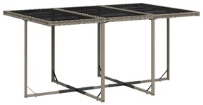 Set da pranzo da giardino 11pz con cuscini in polyrattan grigio