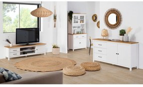 Mobile TV bianco in legno di pino 158x47 cm Miranda - Marckeric