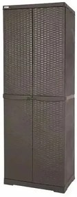 Armadio portascope in rattan misure 65x45x178 cm colore marrone.