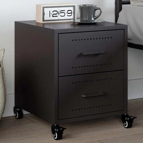 Comodino Nero 36x39x43,5 Cm İn Acciaio /