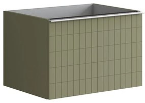Mobile da bagno sospeso sotto lavabo L 60 x H 40 x P 45.5 cm verde laccato opaco, 1 cassetto Pixel grid