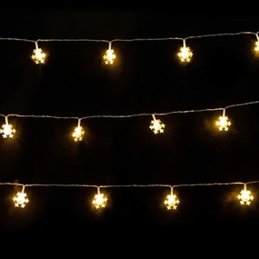 Aigostar - Catena luminosa LED natalizia 10xLED/3xAA 1,5m bianco caldo con fiocchi di neve