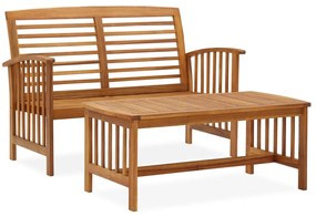 Set divani da giardino 2 pz in legno massello di acacia