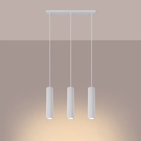Sollux SL.1537 - Lampadario a sospensione con filo KARBON 3xGU10/10W/230V bianco