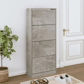 Scarpiera Grigio Cemento 63x24x147 Cm İn Legno Multistrato /