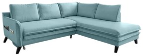 Divano letto angolare azzurro L, angolo destro Charming Charlie - Miuform